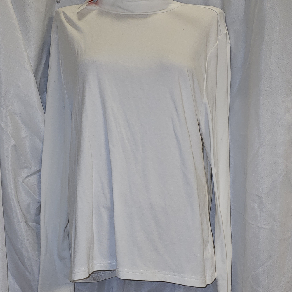 Cider Classic White Long Sleeve Turtleneck